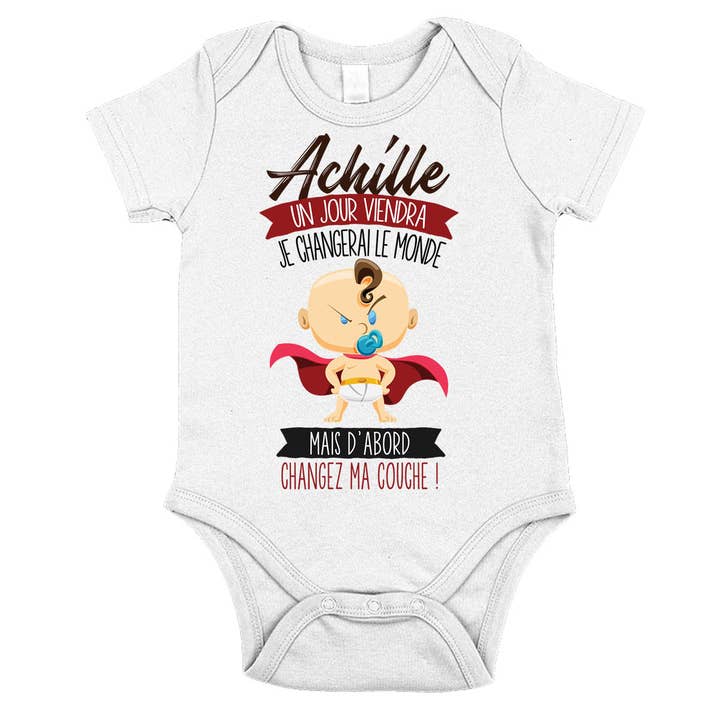 Humour Achille Baby Bodysuit for wholesale by Planetee
