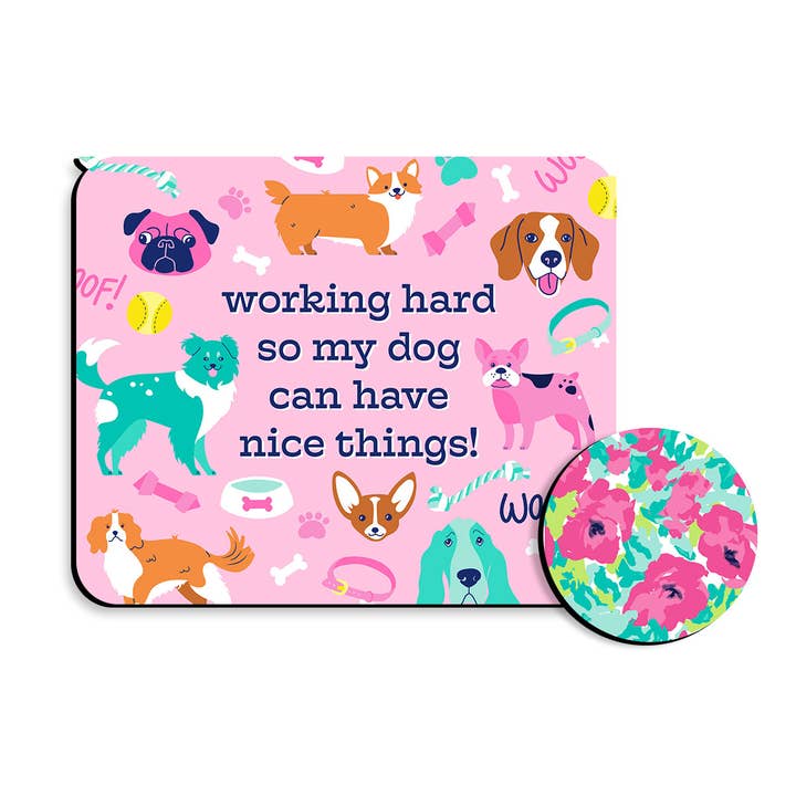 Working Hard for my Dog Desk Set for wholesale by Viv&Lou
