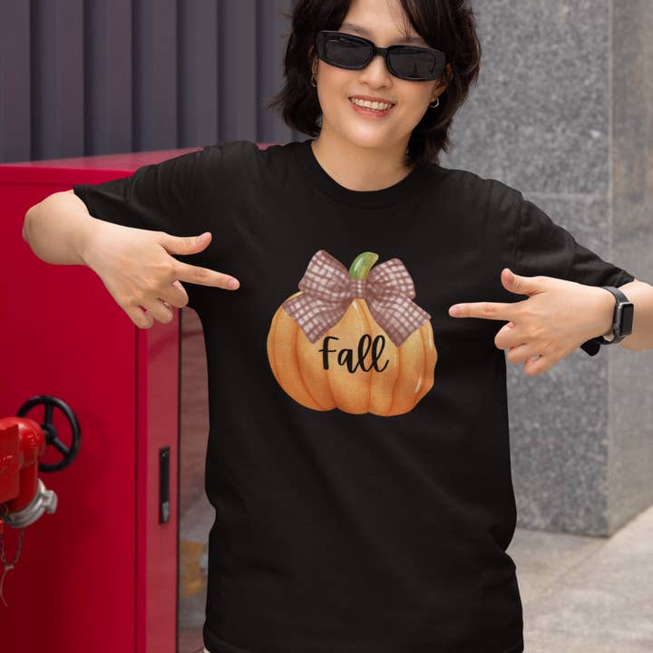 T-shirt unisexe citrouille d'automne, tee-shirt ambiance automnale, chemise décontractée, vêtement d'Halloween, haut de Thanksgiving pour la vente par Happythings76