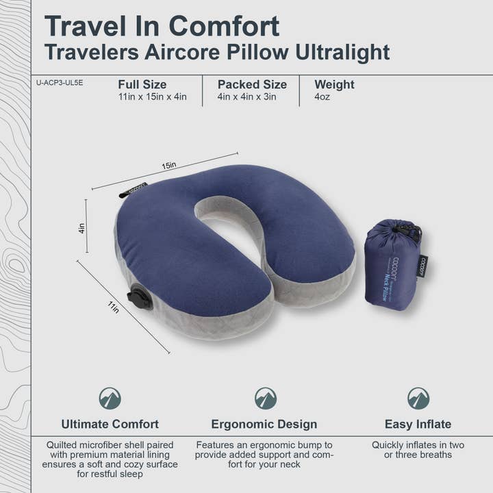 COCOON - Wholesale Travel Pillow - U Shape Ergo AirCore Pillow UL