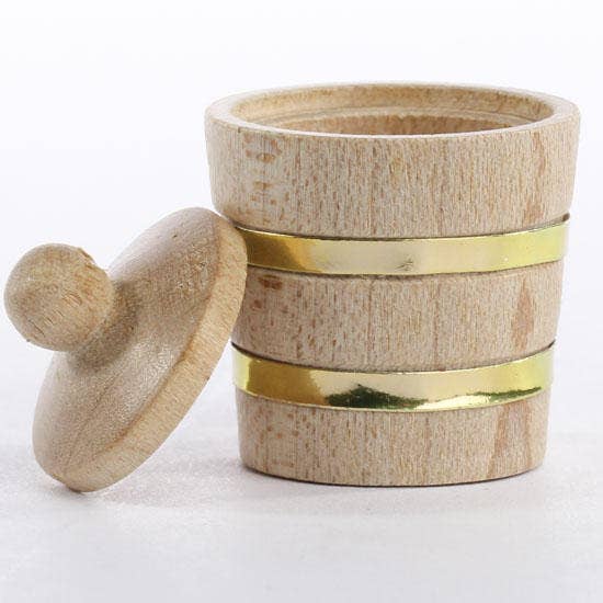 Factory Direct Craft - Wholesale Decorative Tabletop Object - Old Fashion Miniature Wood Bucket with Lid2