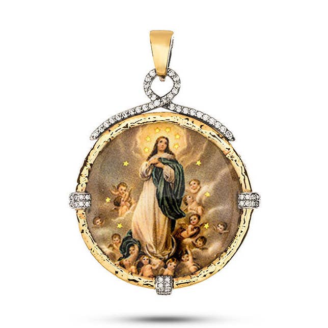 Large Mother's Day medal (Our Lady of the Immaculate Conception) for wholesale by Gümüs