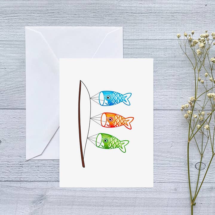 Grattiskort med koinobori till barnens dag för wholesale av Kela Designs