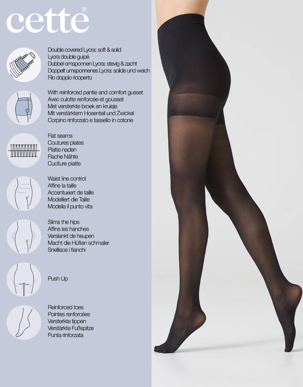 Cette - Wholesale Tights - Women's - Sheer Shaping Tights, Control Tights, Control Body Pantyhose1