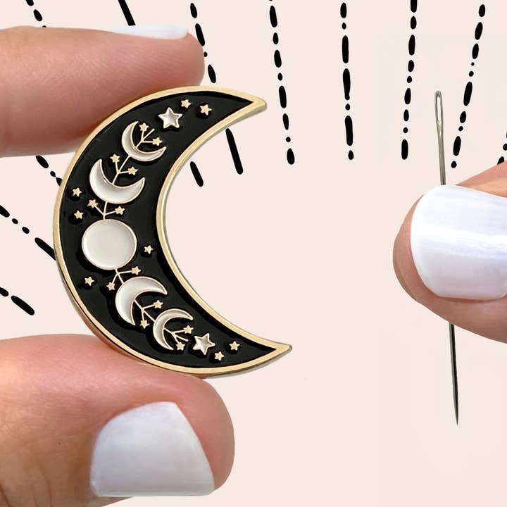 Moon and Stars - Magnetic Needle Minder for wholesale by Embroidery and Sage