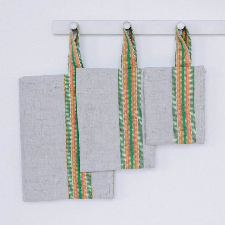 Wristlet Clutch Bag, jute / Belleville Pouch Green, 3 sizes for wholesale by Will & Atlas