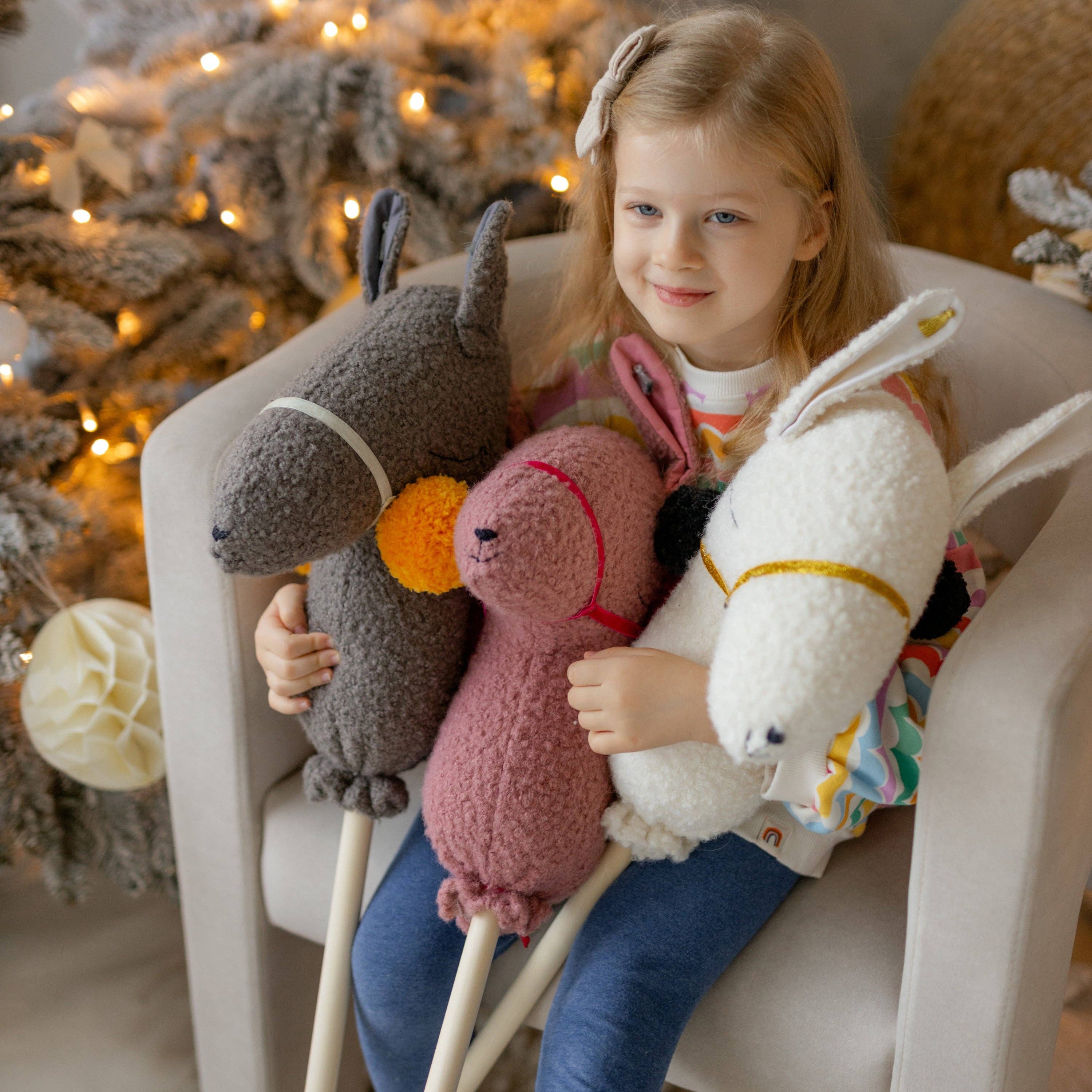 MINICAMP - Wholesale Stuffed/Plush Toy - Kids & Baby - MINICAMP Handmade Llama Alpaca Hobby Horse Stick Toy from Boucle in Grey7