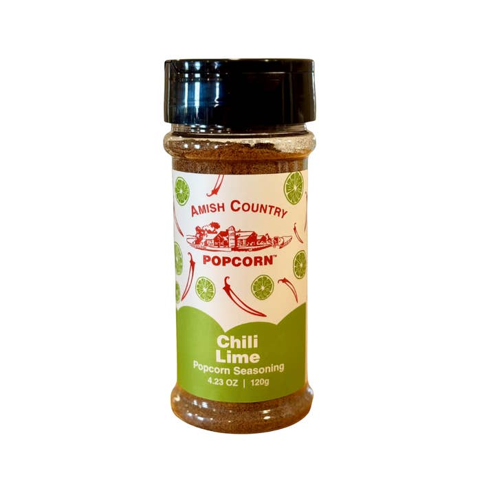 Assaisonnement pour popcorn au chili et citron vert pour la vente par Amish Country Popcorn