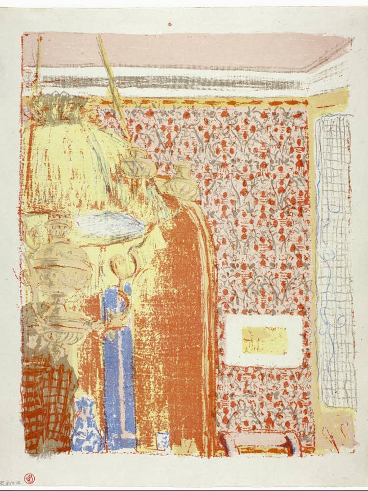 Intérieur avec papier peint rose II, planche six de Paysages et intérieurs Edouard Vuillard - 1899 pour la vente par Flashback Shop