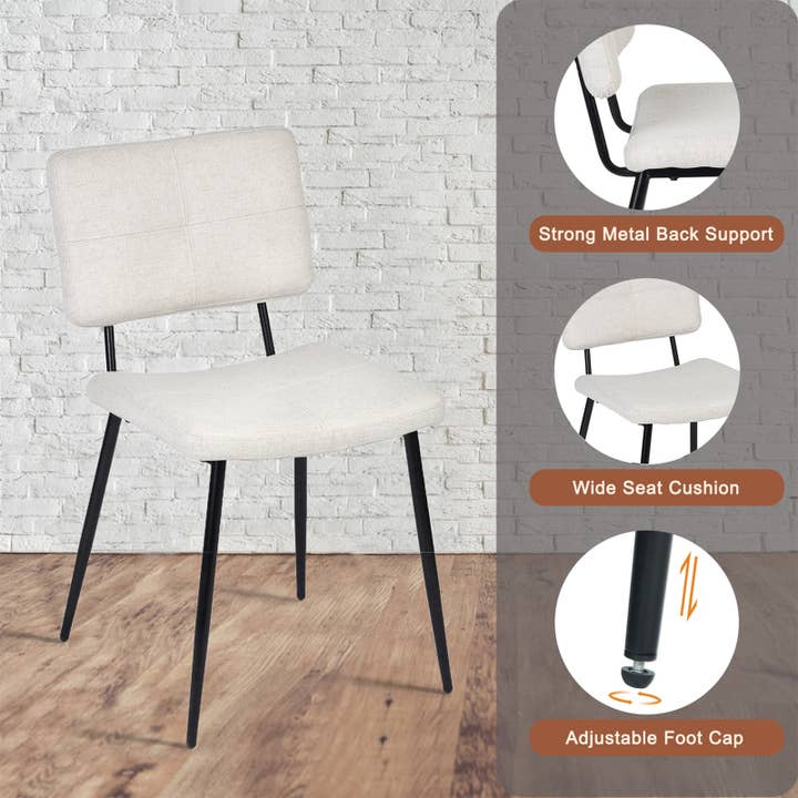 39F Inc. - Wholesale Chair - Coffee or Restaurant Dining Chairs-Beige Fabric