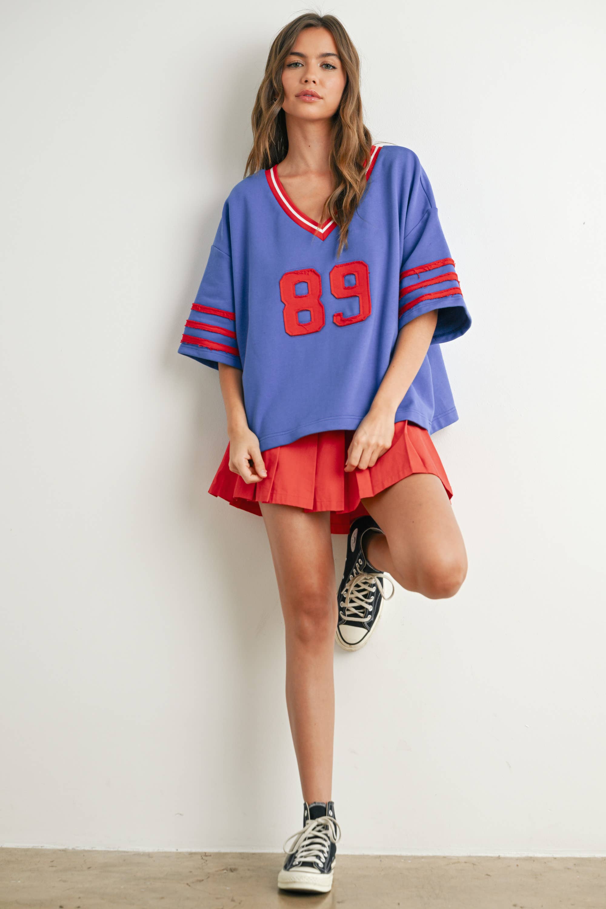 BUTTERMELON - Vendita all'ingrosso Maglietta - Donna - Maglia oversize sporty Varsity Spirit - BMT773413