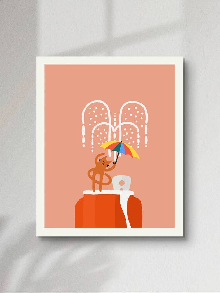 "Soda Rain" Matted Print for wholesale by Angela Wan Art