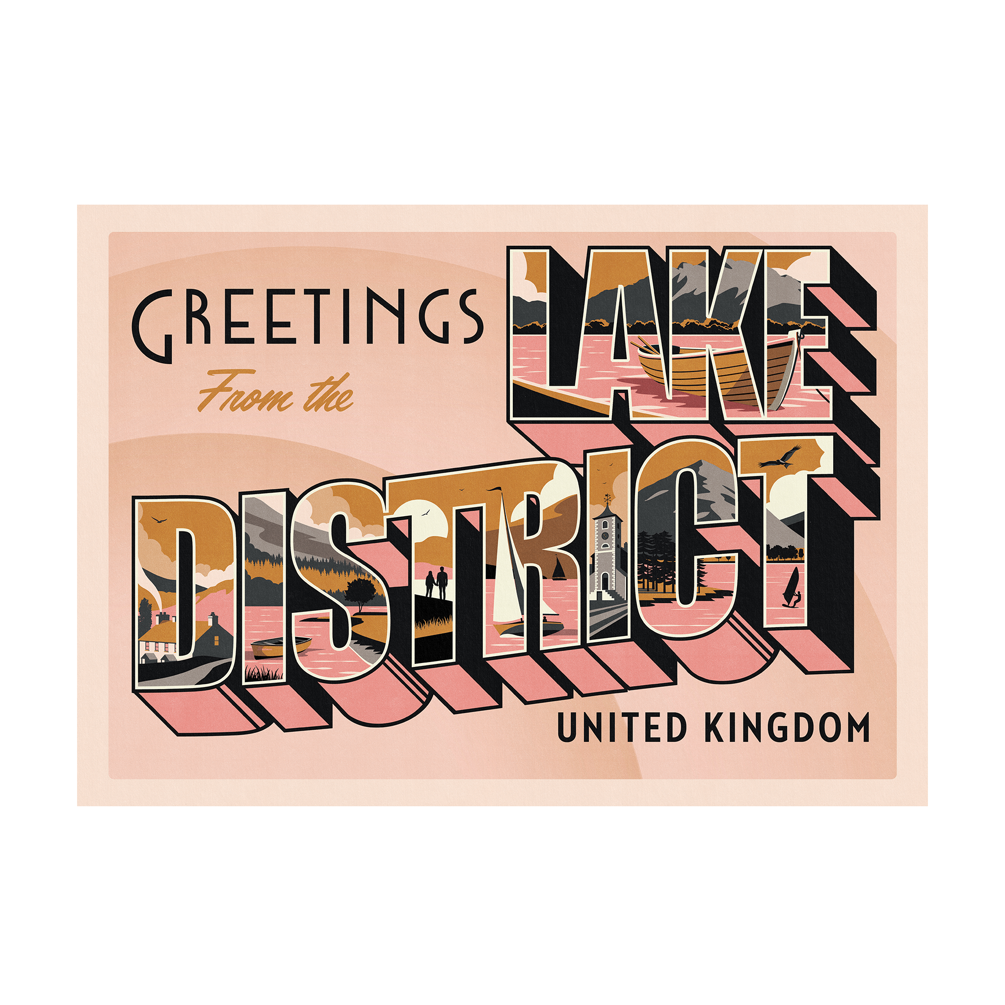 Telegramme Paper Co. - Wholesale Art Print - Greetings from The Lake District Giclée Art print1