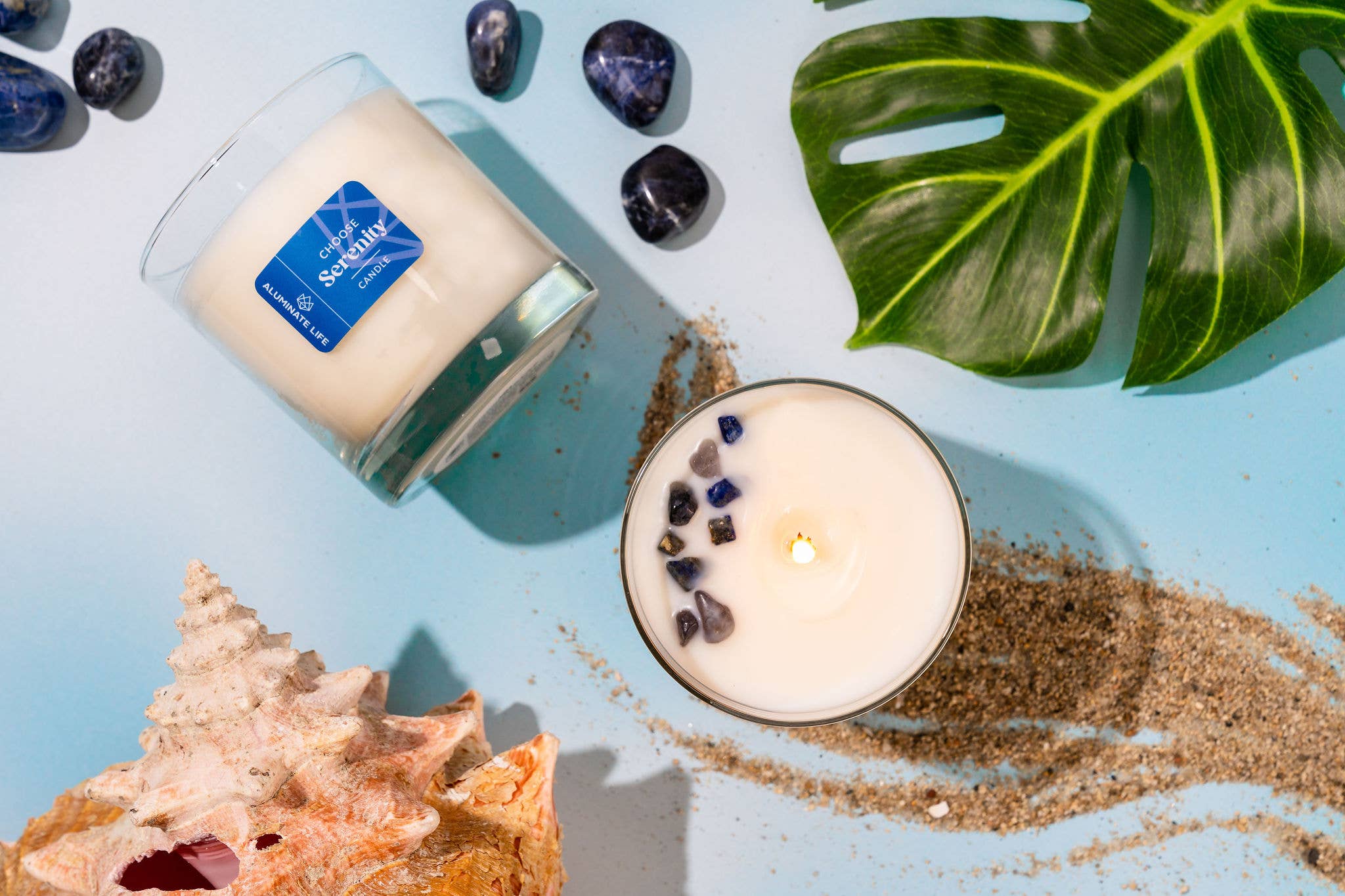 Aluminate Life - Wholesale Jar/Filled Candle - Serenity Crystal Essential Oil Scented Candle3