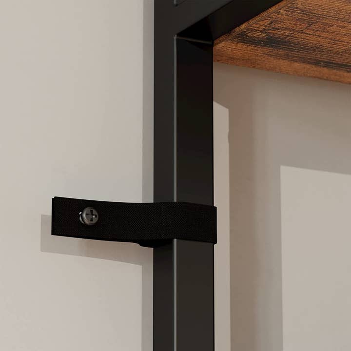 Vintage Brown 5-Tier Industrial Corner Bookcase With Metal Frame for wholesale on Faire1