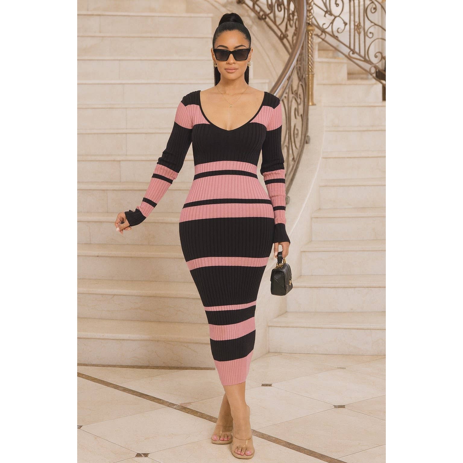 omgstyles – Vestido - Mulher por atacado – Vestido de Camisola Midi Classy11