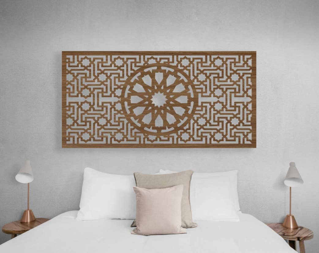LaMaisonBerbere – wholesale Wall Accent – Spiritual Lotus Wall Decor - Intricate Wood Cutout Panel