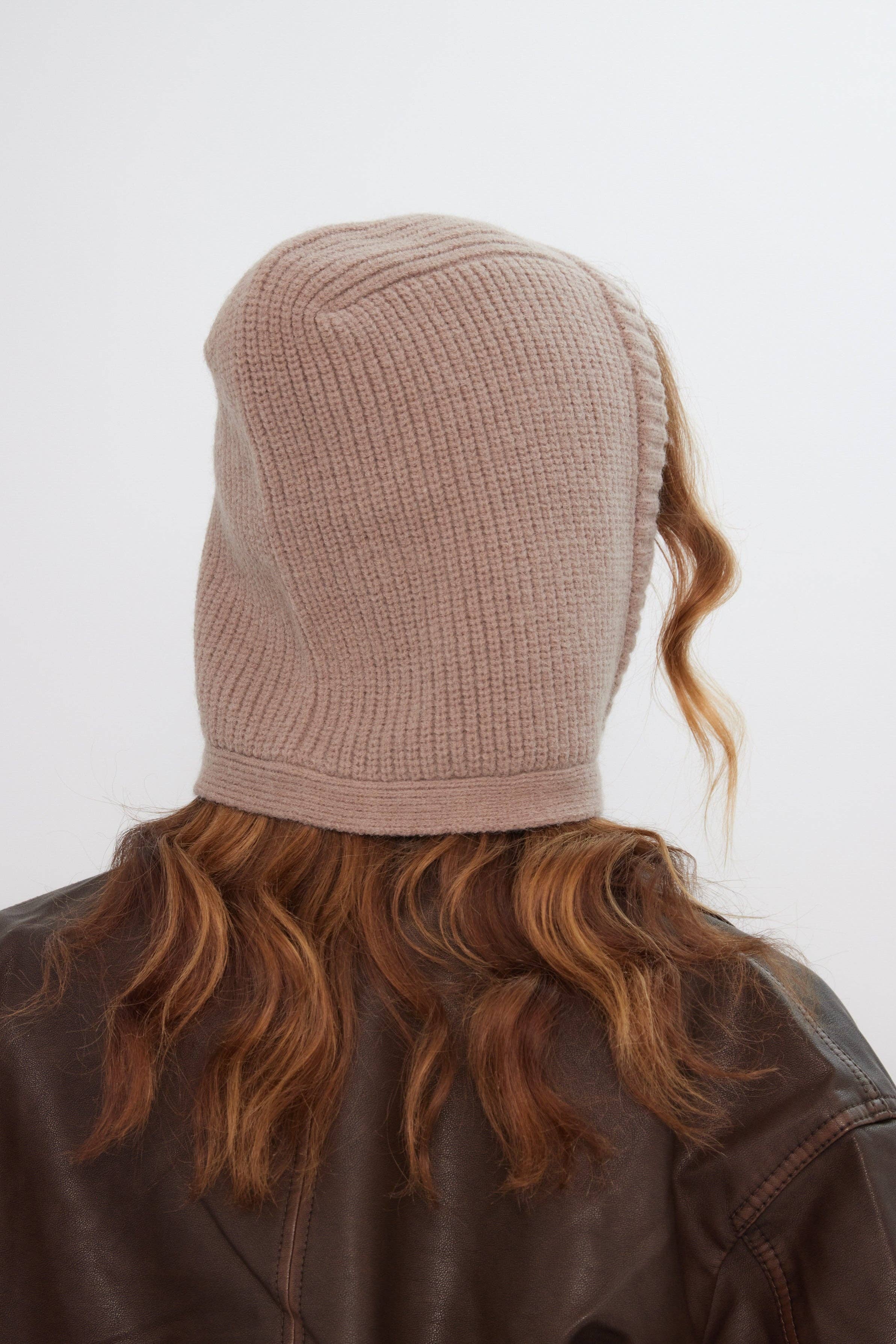 Knitted Bonnet in Light Brown for wholesale on Faire6
