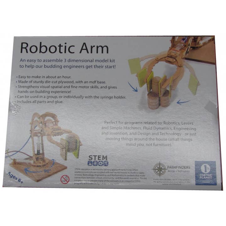 Science and Nature – wholesale DIY craft kit – Child – Hydraulic Robotic Arm Wooden Kit