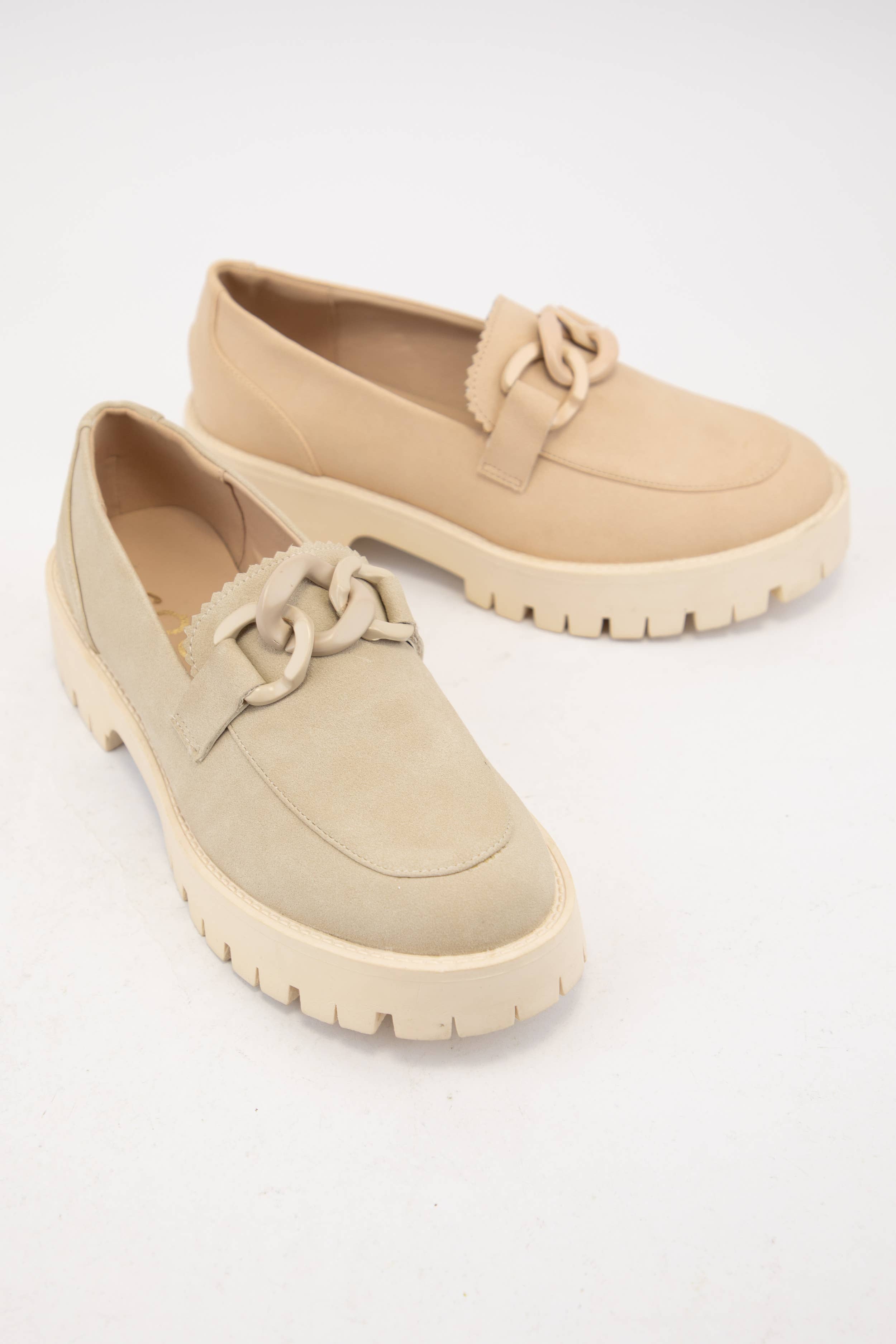 CCOCCI - Wholesale Loafers - Women's - MADISON MATTE FINISHED CHUNKY CHAIN DETAIL LUG SOLE LOAFER9