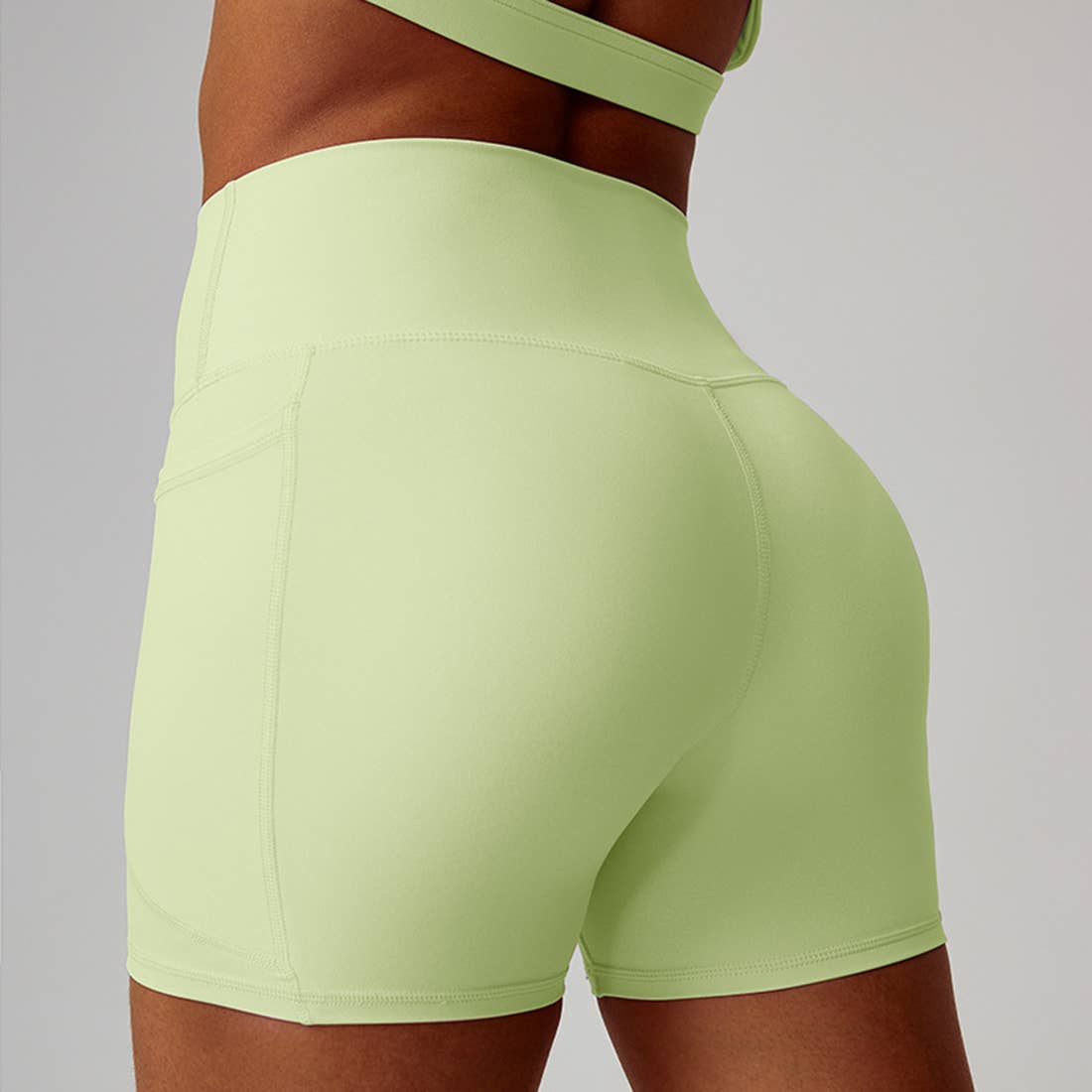 Sodalemon - Wholesale Athletic Shorts - Women's - Women High-Waist Quick-Dry Pocket Yoga Shorts17