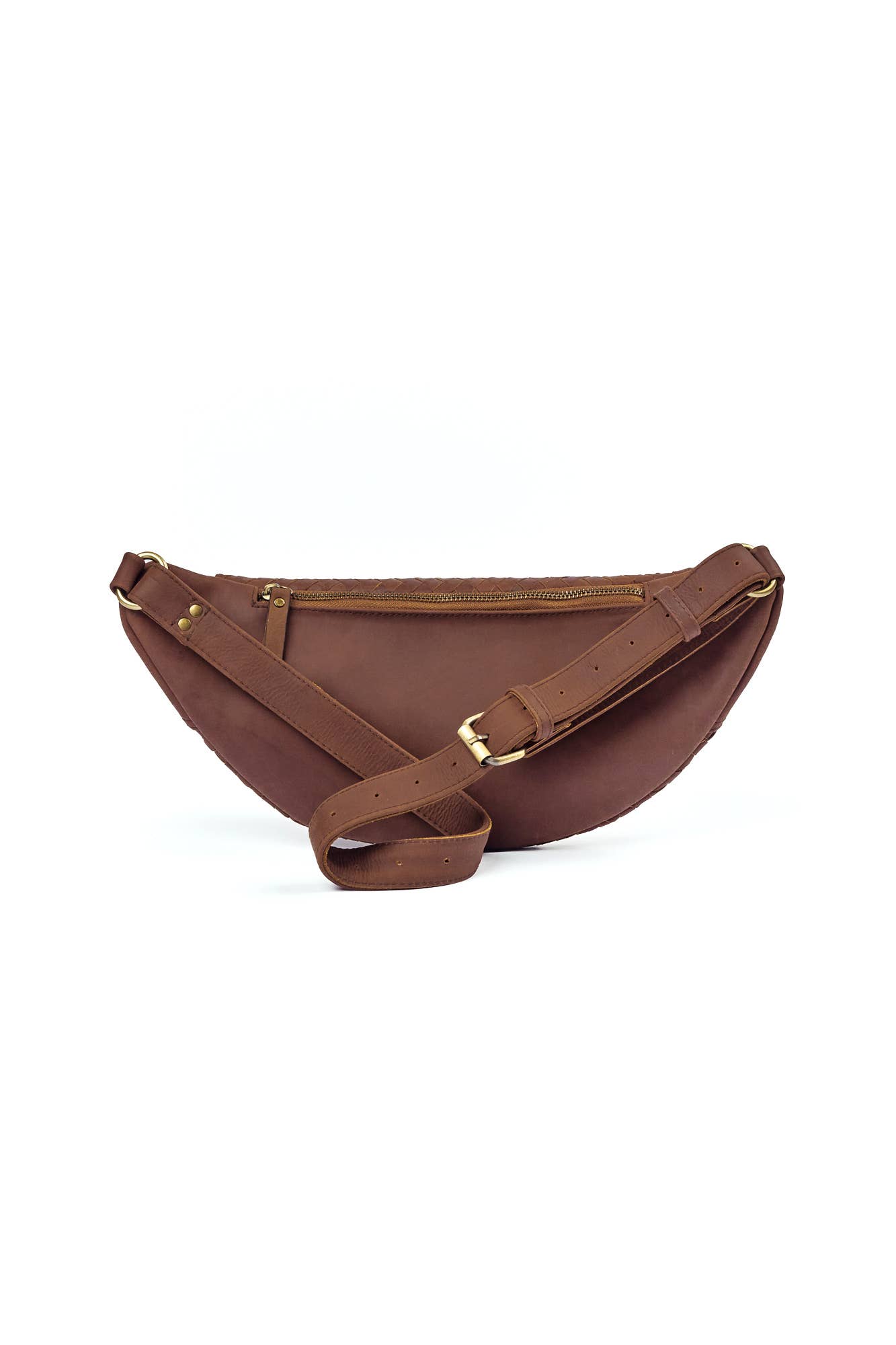 MANDRN - Wholesale Crossbody Bag - Women's - Woven Atlas - Saddle (Dark)1