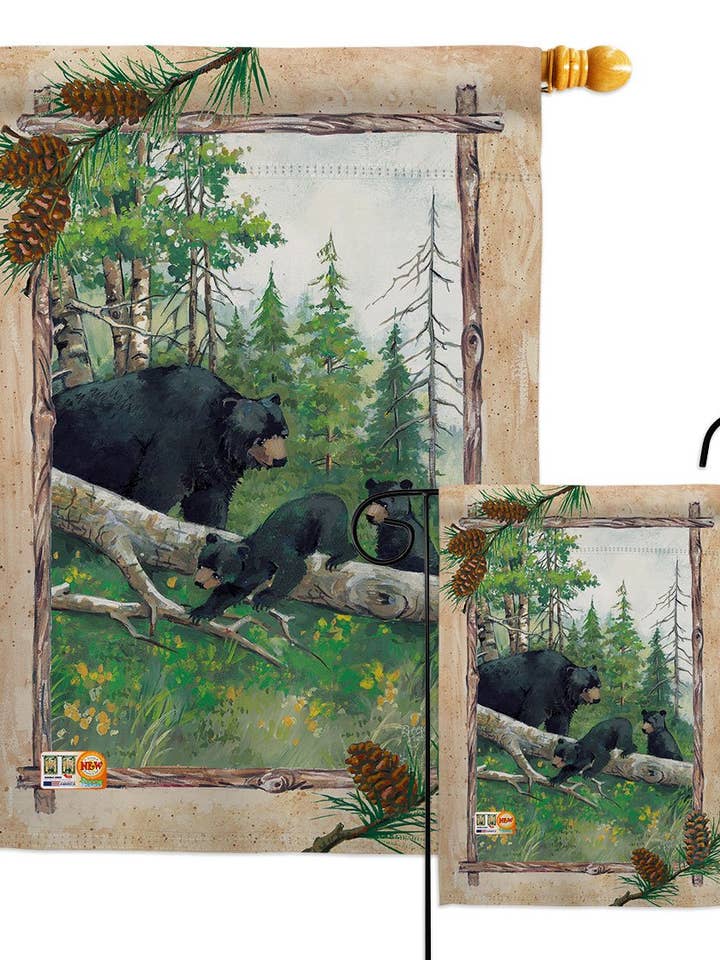 Maison de jardin à 2 faces Motif drapeau ours noir pour la vente par Two Group Flag Co