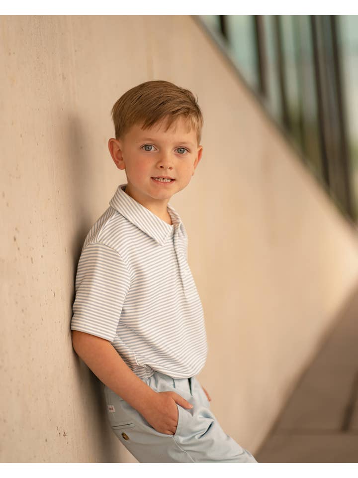 The Yellow Lamb - Wholesale T-Shirt - Kids - Patrick Shirt: Beacon Blue Stripe