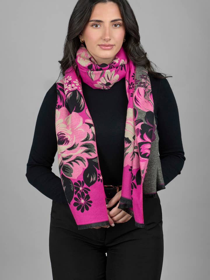 Sciarpa reversibile Blossom Burst per la vendita all'ingrosso da parte di SAACHI