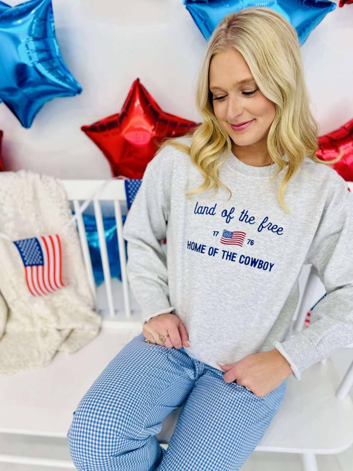 Land van de Vrije Thuis van de Cowboy Sweater voor wholesale door Dash Forward Wholesale