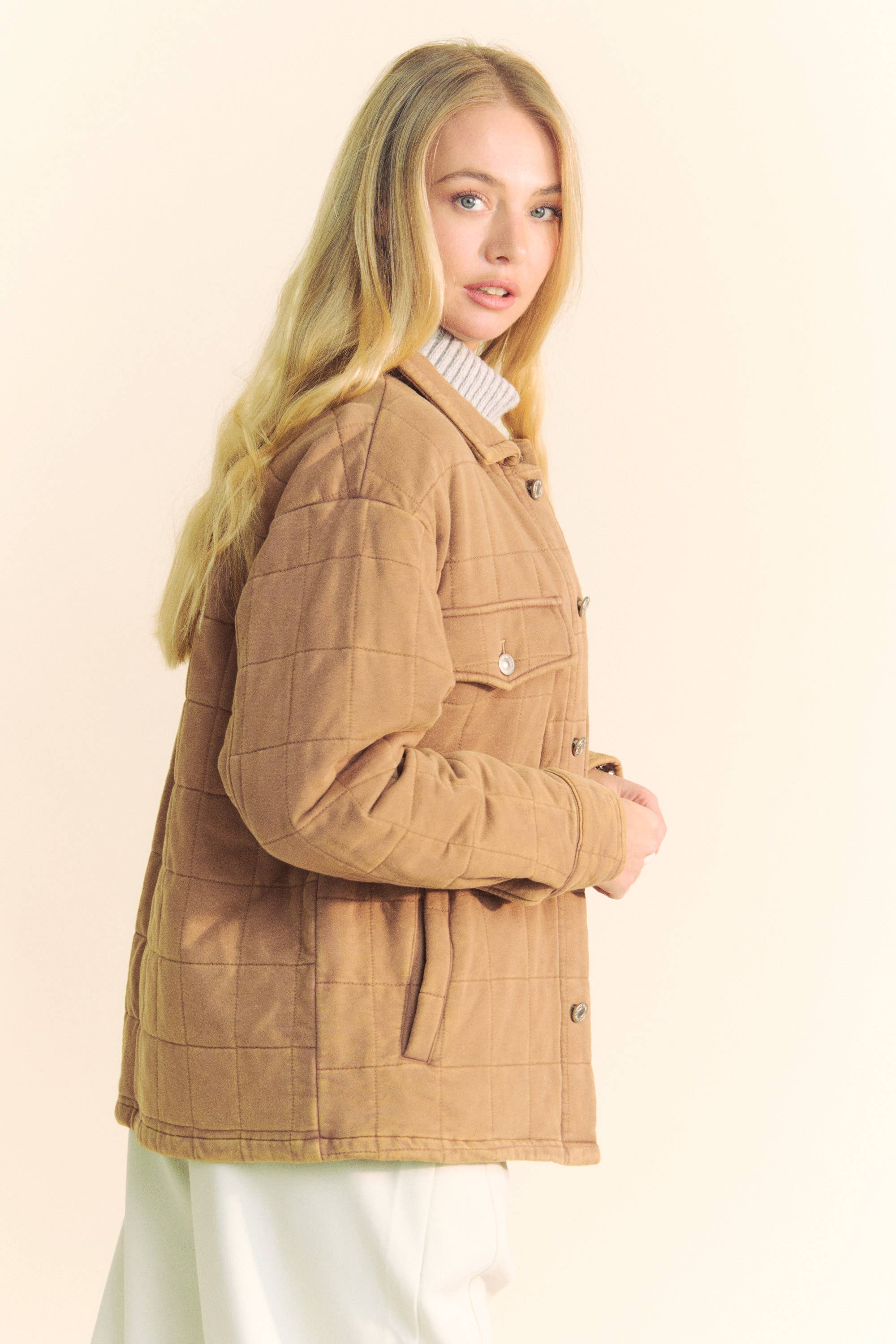 Davi & Dani - Wholesale Jacket - Women's - PLUS POCKET BUTTON FRONT SHACKET SHIRT JACKET9