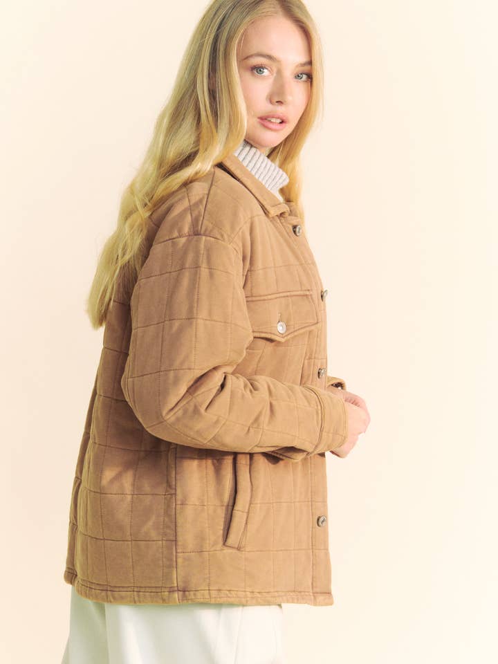 Davi & Dani - Wholesale Jacket - Women's - PLUS POCKET BUTTON FRONT SHACKET SHIRT JACKET9