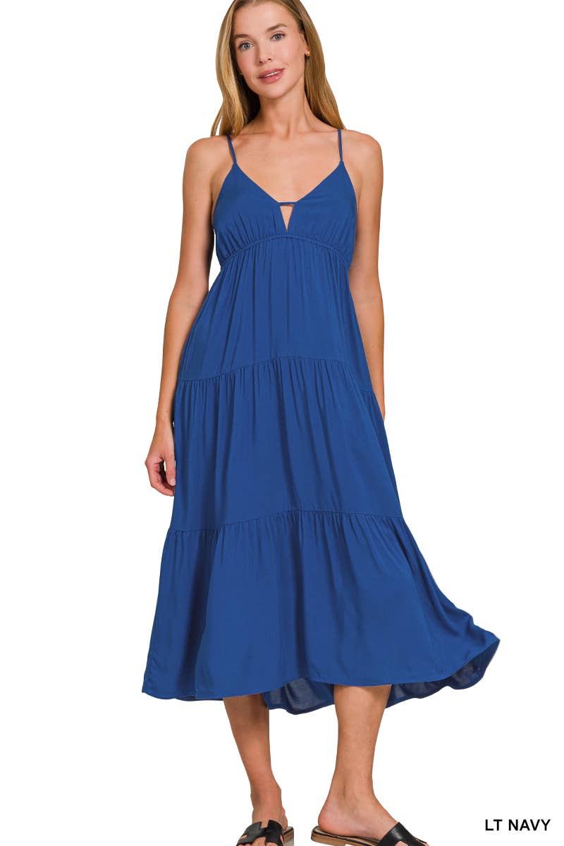 42POPS - Venta al por mayor Vestido - Mujer - ,.....Vestido midi con volantes y tirantes ajustables Sweetheart18