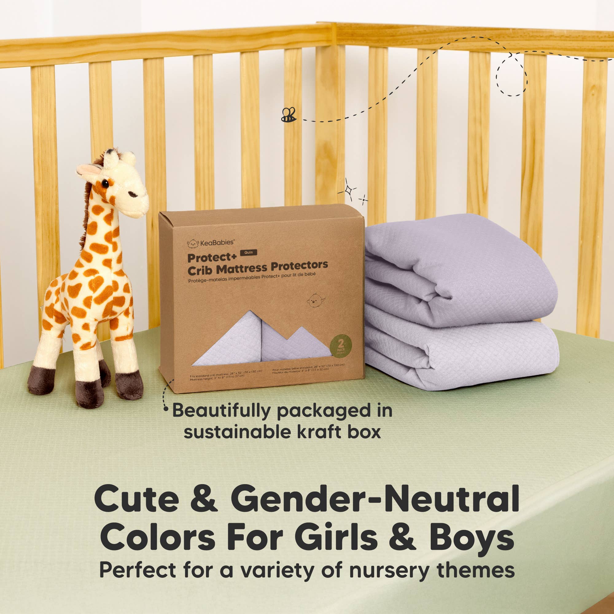 Tidsel 2-pak Quin Protect+ vandtæt madrasbeskytter til tremmeseng for engroshandel på Faire7