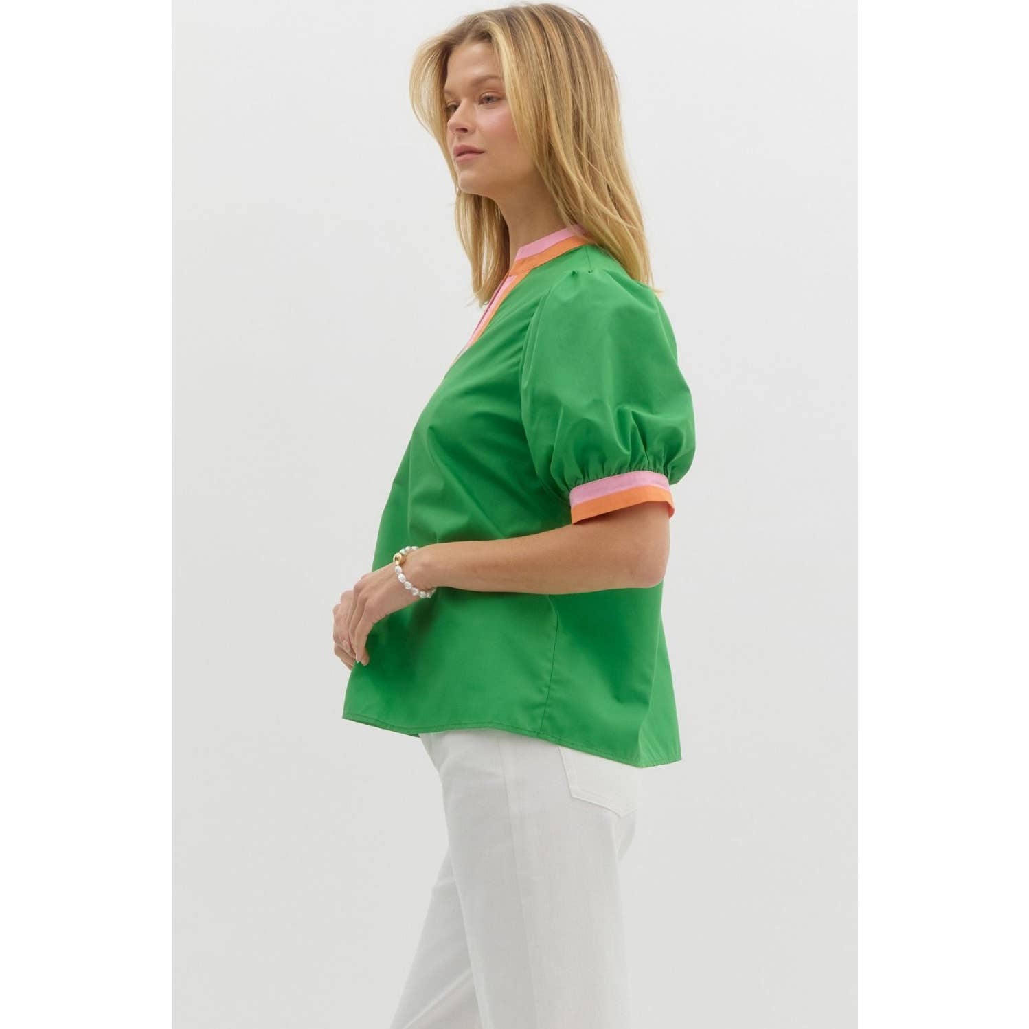 STYLE USA - Wholesale Tunic - Women's - Solid short bubble sleeve top2