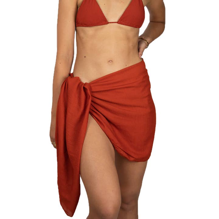 Tahiti Sarong Warm terracotta voor wholesale door Sunday Swim