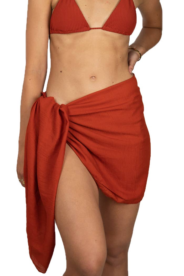 Sunday Swim – wholesale Swim cover-up – Women’s – Tahiti Sarong Warm Terracotta