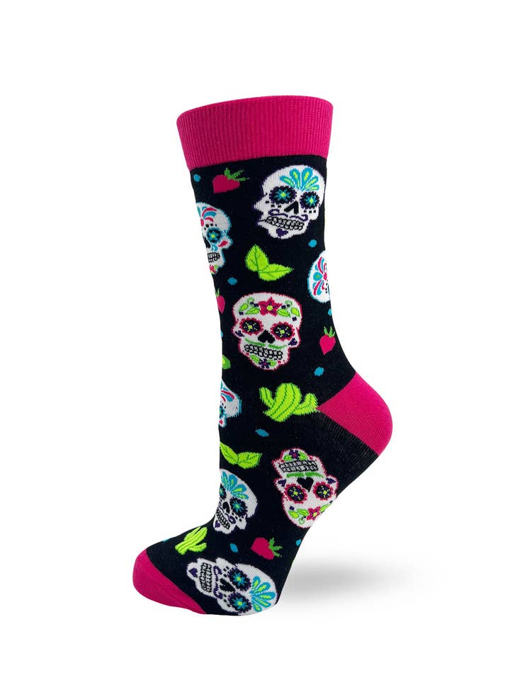 Fabdaz - Wholesale Socks - Women's - Sugar Skull Women's Crew Socks2