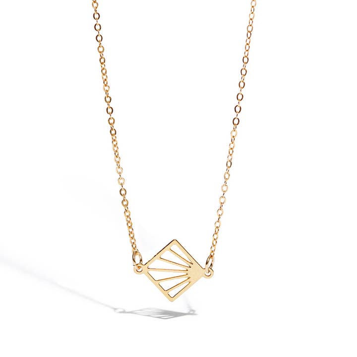 Lula - Tiny Fan Necklace for wholesale by Aviv Jewelry