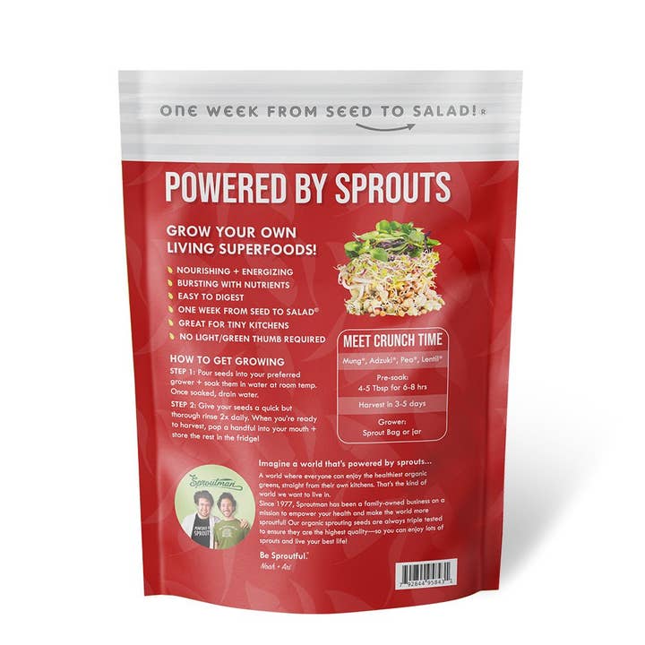 Sproutman - Wholesale Plant Seeds - Organic Crunch Time Sprouting Seed