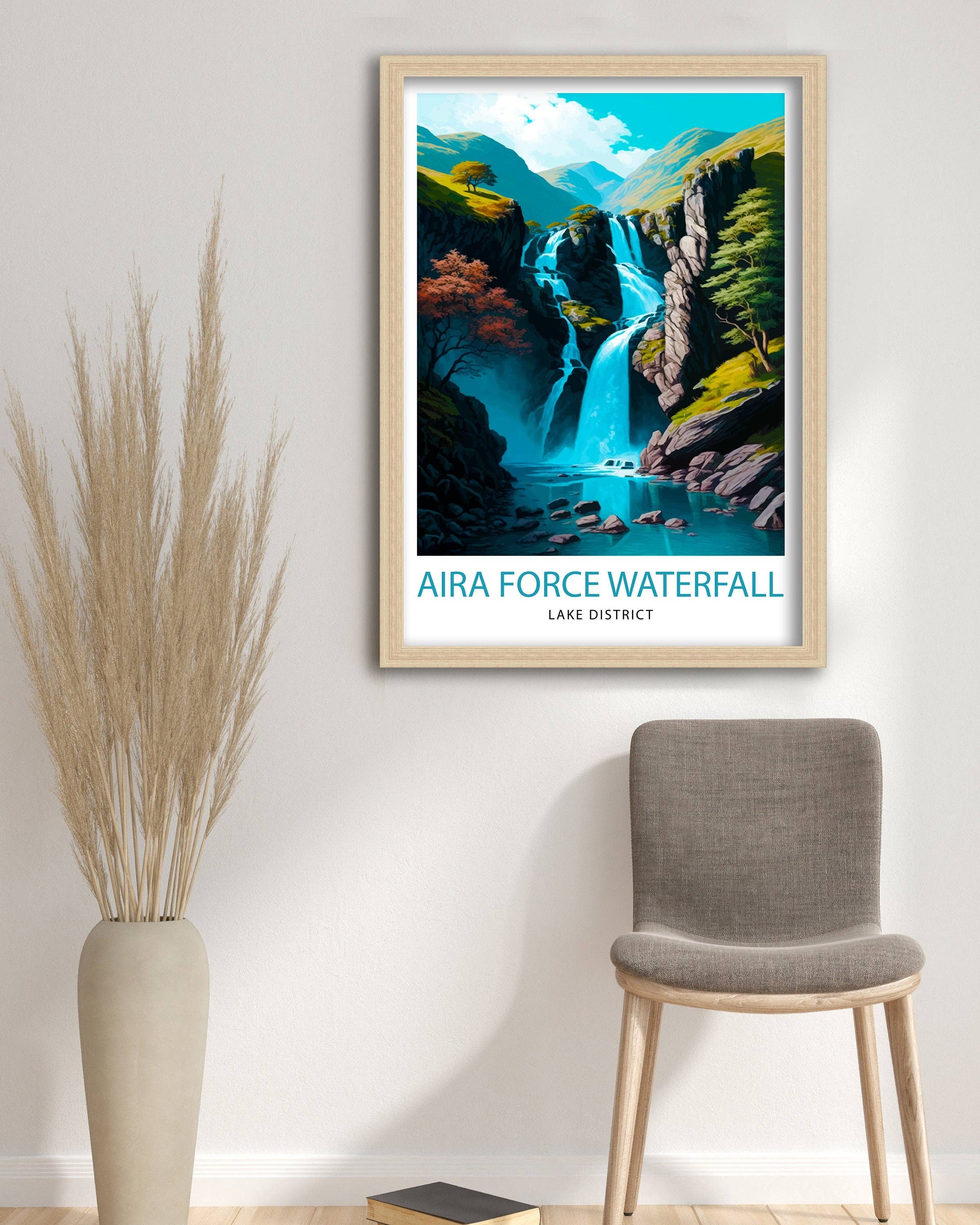 InkNPrintz – wholesale Art print – Aira Force Waterfall Lake District Travel Poster Lake District2