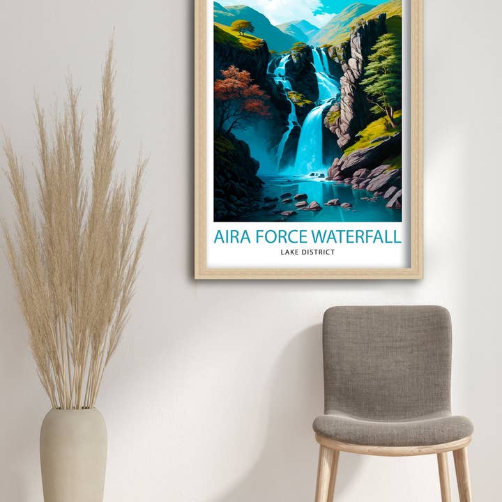 InkNPrintz – wholesale Art print – Aira Force Waterfall Lake District Travel Poster Lake District2