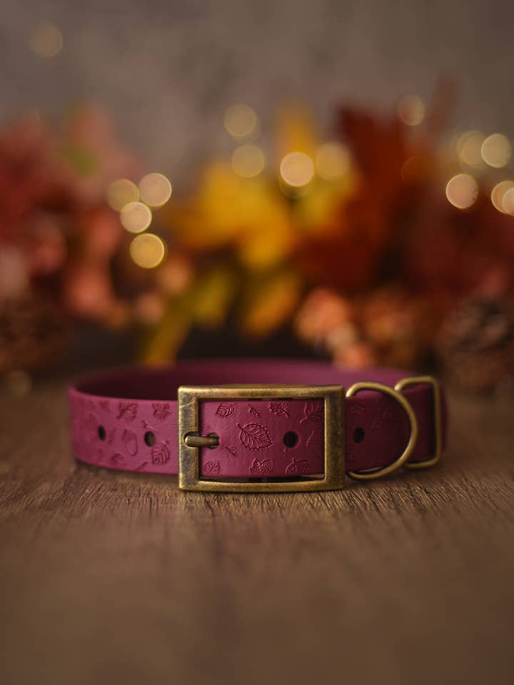 Falling Leaves - Embossed Explorer Collar for wholesale by Woof and Snout