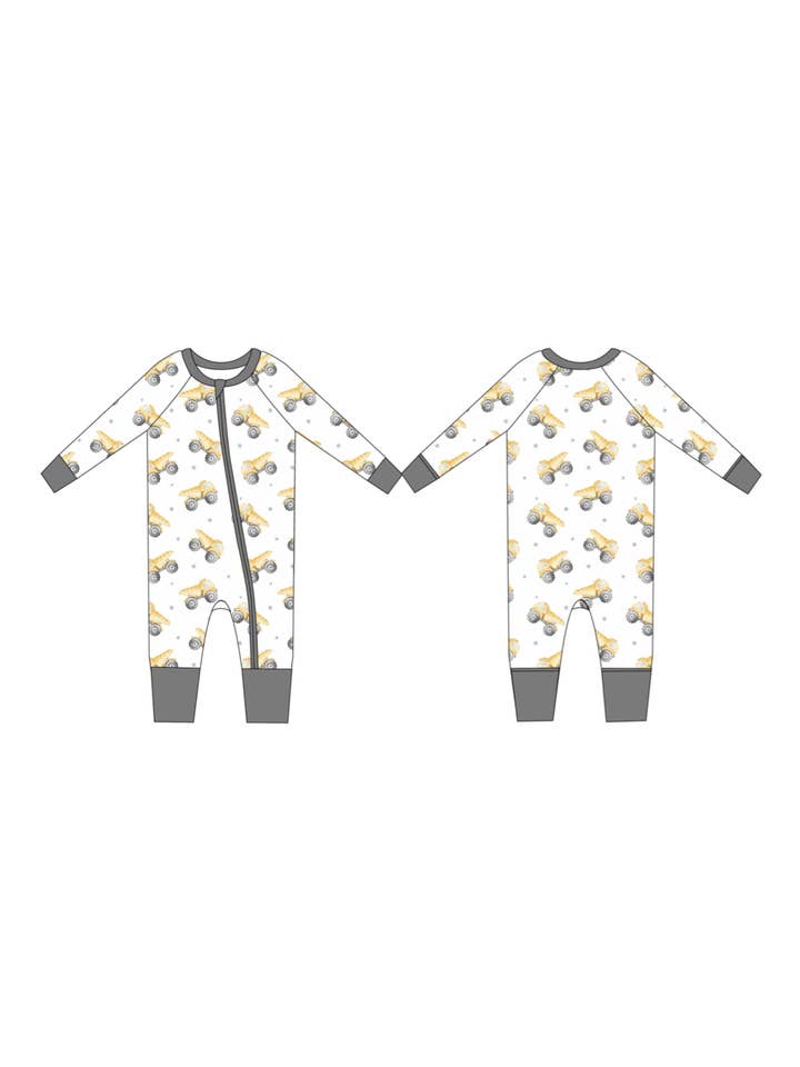 Blush Lotus - Wholesale Jumpsuit - Baby - Dump Trucks - Zippy9