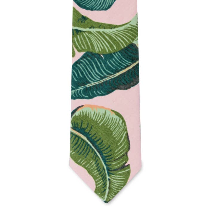 Pocket Square Clothing - Wholesale Necktie - Men's - The Bev Pink Tropical Tie