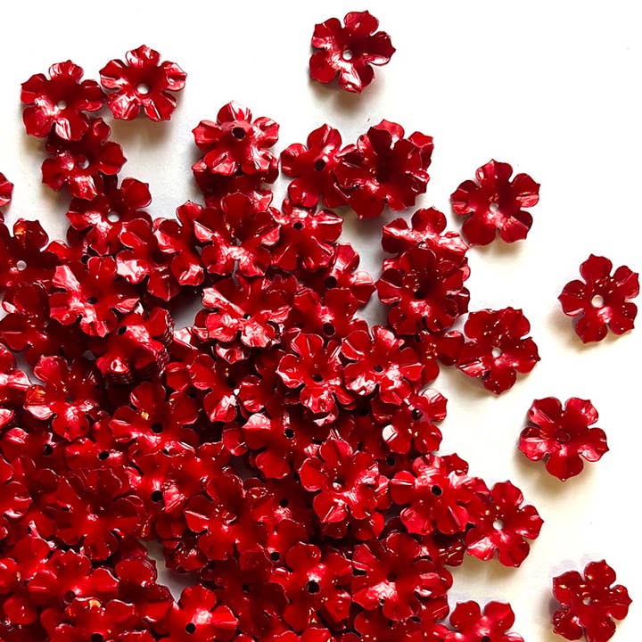 Flower - 11mm - Deep Red (S261) for wholesale by Colour Streams