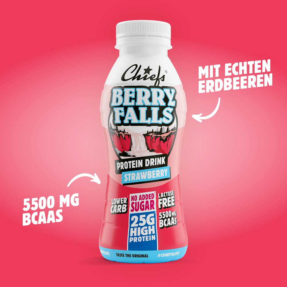 Chiefs - Vendita all'ingrosso Bevande isotoniche/energetiche - Chiefs Bevanda Proteica al Latte Berry Falls 330ml1