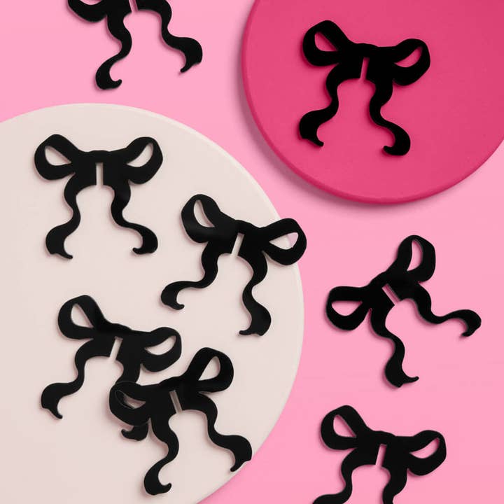 xo, Fetti - Wholesale Wine/Cocktail Glass Markers - Little Black Bow Drink Markers - 8 drink markers, birthday decor1