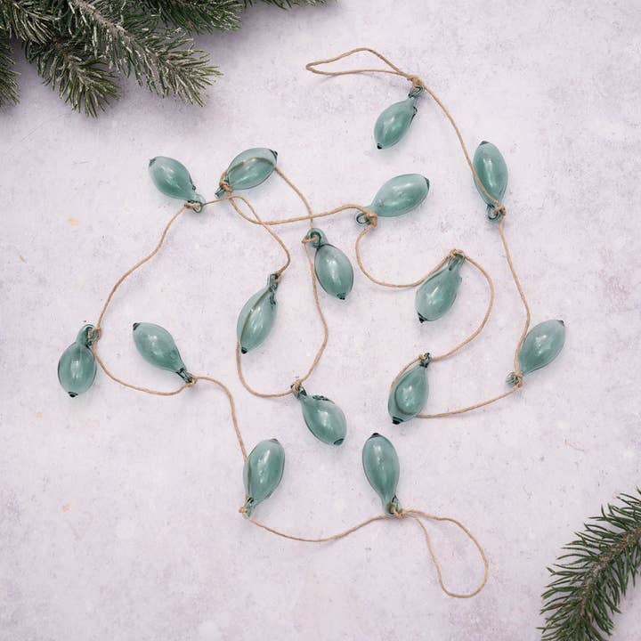 Veridian-Tautropfen-Glasgirlande für den Großhandel von Bollywood Christmas