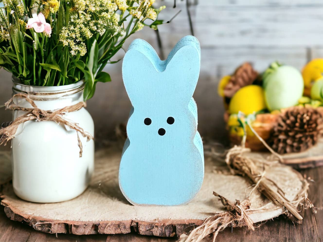 Inkwood Crafters - Wholesale Decorative Tabletop Object - Primitive Rustic Wood Spring/Easter Peeps - SMALL 3.5"11